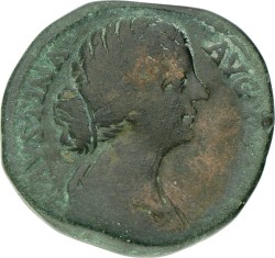 Roman Empire. Faustina Minor. Sestertius. ND (176AD). VG.