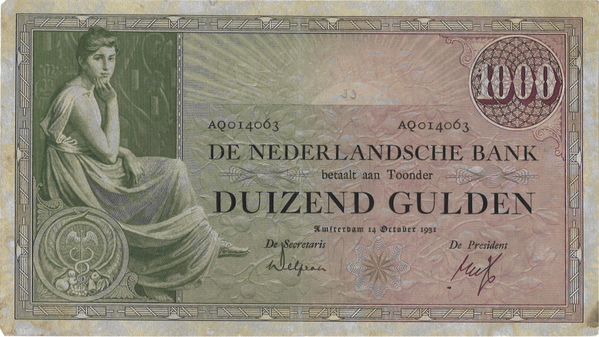 Nederland. 1000 Gulden. Bankbiljet. Type 1926. - Zeer Fraai.