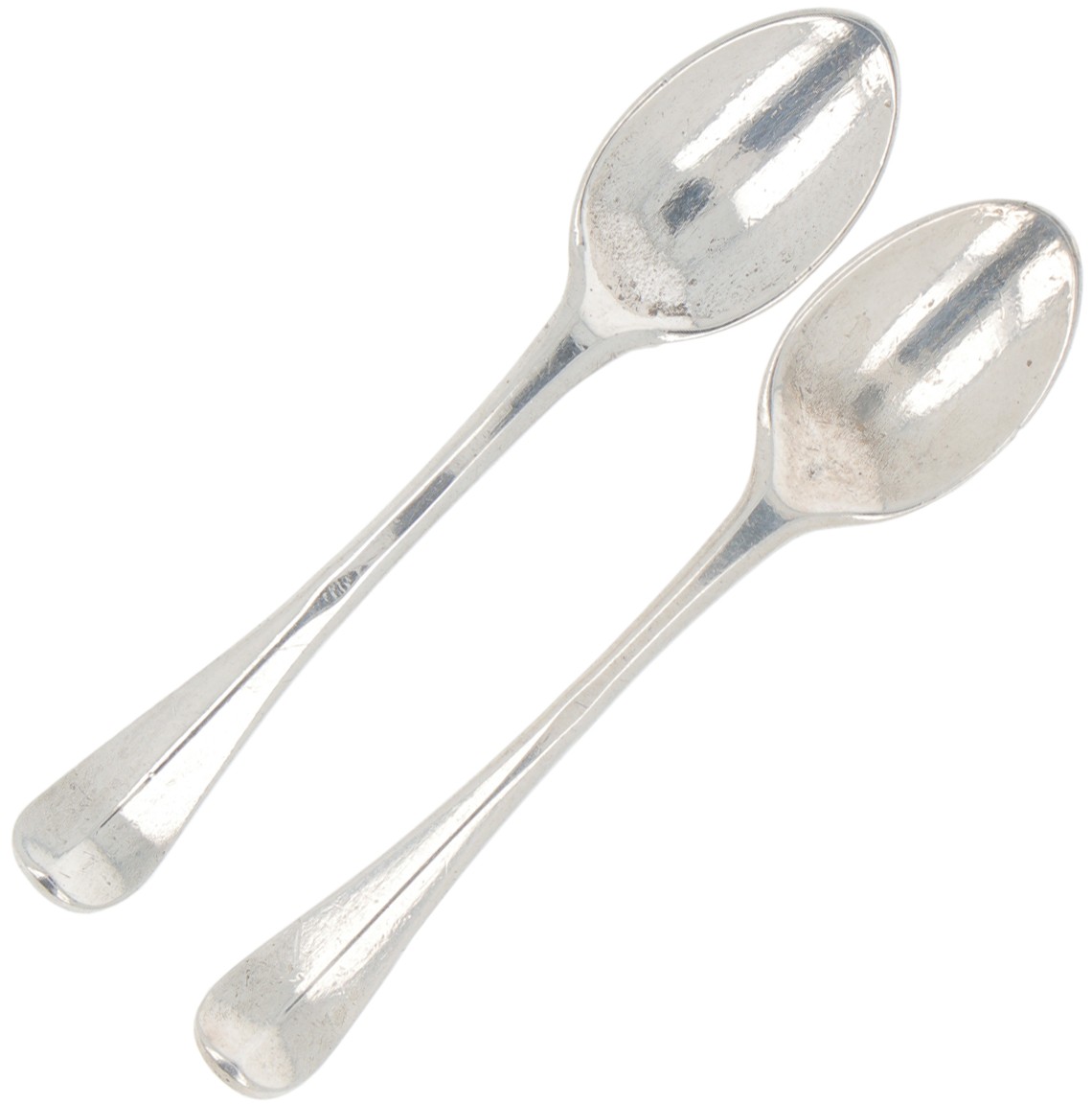 (2) delige set miniatuur lepels (Amsterdam 18e eeuw) zilver.
