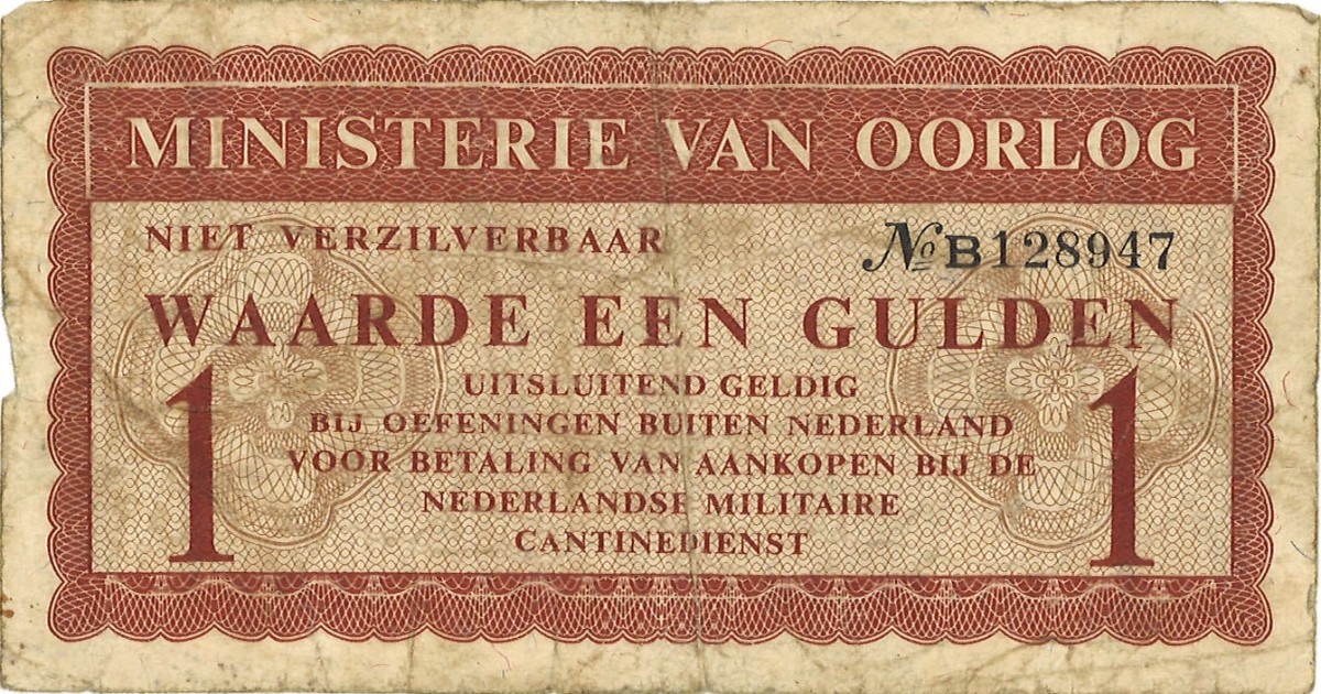 Nederland. 1 Gulden. Waardebon. Type ND. - Zeer Fraai.