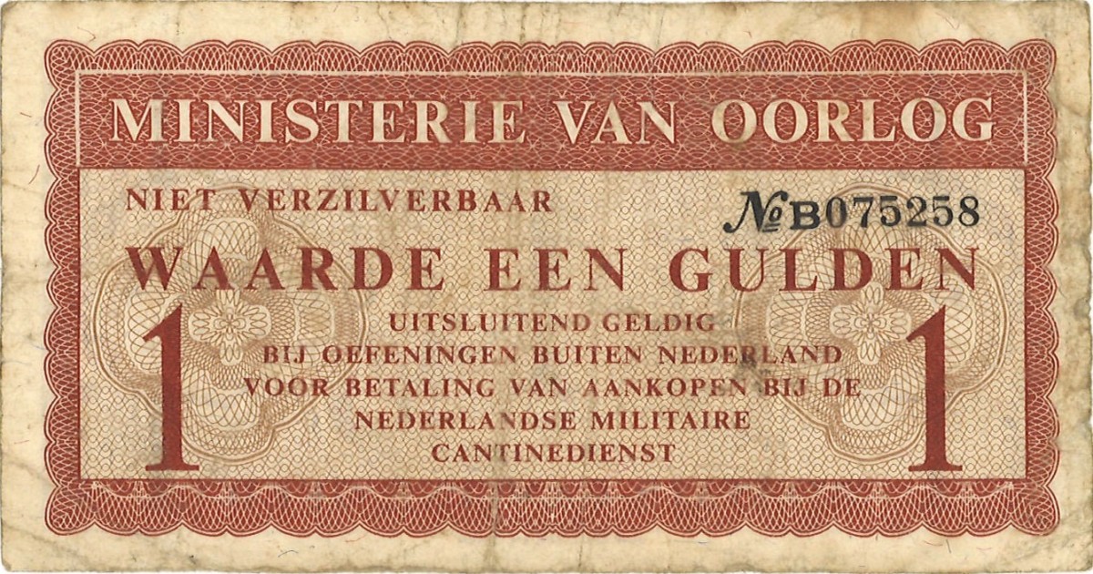 Nederland. 1 Gulden. Waardebon. Type ND. - Fraai.