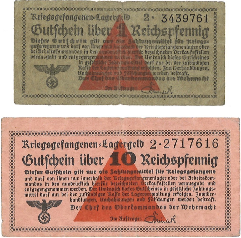 Germany. 1/10 Reichspfenning. Camp money (Kriegdgefangenen Lagergeld). Type 1940/1945. - Prachtig.