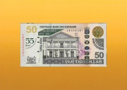 Suriname. 50 Dollar. Banknote. Type 2012. Type Fifty-Fifth anniversary of teh cenral bank of Suriname. - UNC.