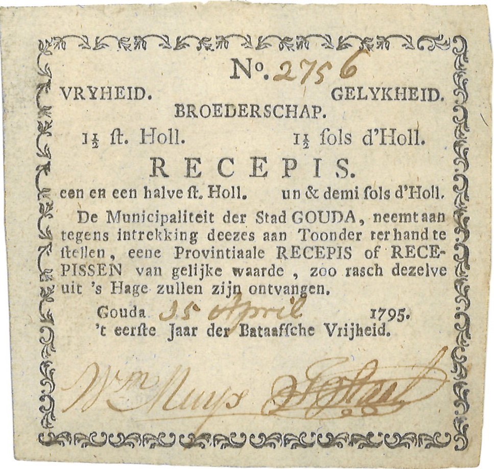 Nederland. 1,5 Stuiver. Recepisse. Type 1795. Type Gouda. - Zeer Fraai / Prachtig.