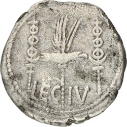 Roman Republic. 4th Legion, Field mint in Egypt. Marcus Antonius. Denarius. ND (32 - 31 BC). F.