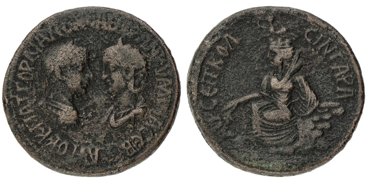 Roman Provinces. Singara. Mesopotamia. Gordianus III & Tranquillina. ND (238-244 AD). VF.