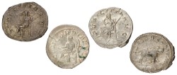 Roman Empire. Otacilia Severa & Herennia Etruscilla,. Lot (4) Antonianus. ND (249 - 251 AD). F / VF.