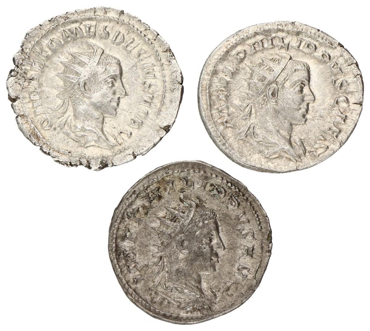 Roman Empire. Phillipus II. Lot (3) Antonianus. ND (244 - 249). VF - XF.