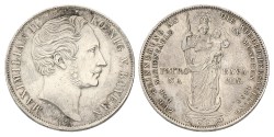 German states. Bavaria. Maximilian II. 2 Gulden - Mariensäule. 1855. XF -.