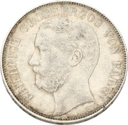 German states. Baden. Friedrich. Thaler. 1868. VF / XF.