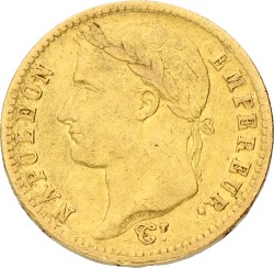 20 Francs. Napoleon. 1813 Vis. Zeer Fraai +.