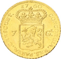 Halve gouden rijder van 7 gulden. Overijssel. 1760. Zeer Fraai +.