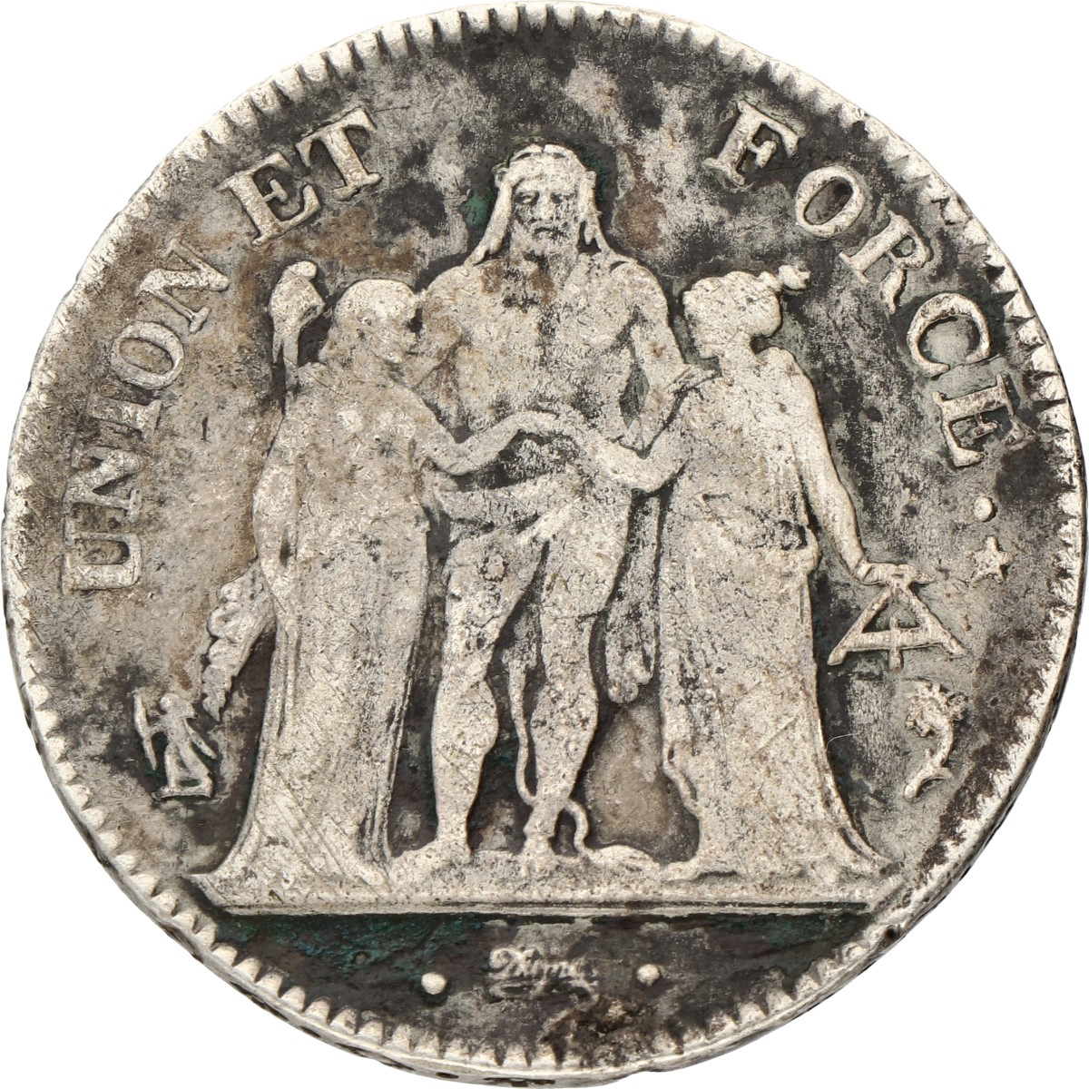 France. Republic. 5 Francs. An. 5. F +.