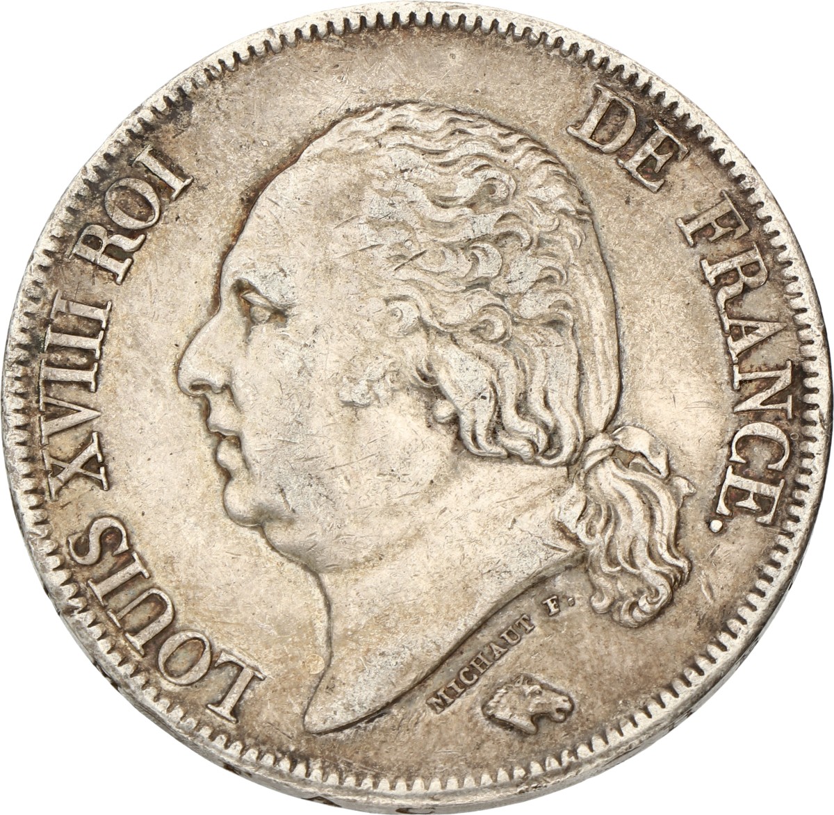 France. Second kingdom. Louis XVIII. 5 Francs. 1824 A. XF -.