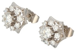 18K Witgouden oorstekers bezet met ca. 1.20 ct. diamant.