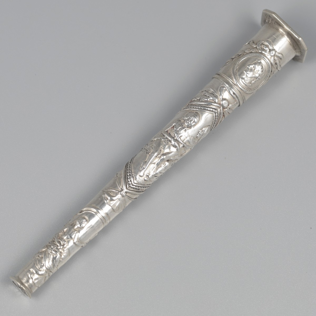 Naaldenkoker, Cornelis van Hoek, Amsterdam ca. 1790/95, zilver.