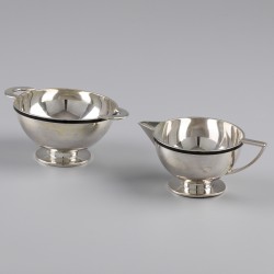 Art Deco theeservies (4-delig), zilver.