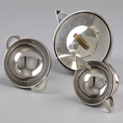 Art Deco theeservies (4-delig), zilver.