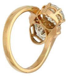 20K Roségouden Toi & Moi ring bezet met ca. 2.52 ct. diamant.