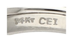 14K Witgouden ring bezet met ca. 1.23 ct. tanzaniet en diamanten.