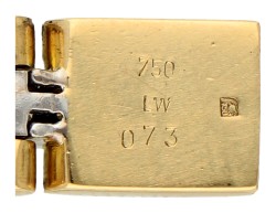 Leo Wittwer 18K geelgouden schakel armband bezet met ca. 0.73 ct. diamant.