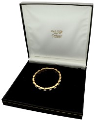 Leo Wittwer 18K geelgouden schakel armband bezet met ca. 0.73 ct. diamant.