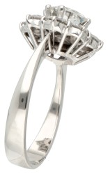 HRD-gecertificeerde 14K witgouden entourage ring bezet met ca. 2.60 ct. diamant.