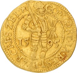 Gouden dukaat. Zeeland. 1595. Zeer Fraai +.