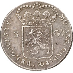 3 Gulden. West-Friesland. 1793. Zeer Fraai.