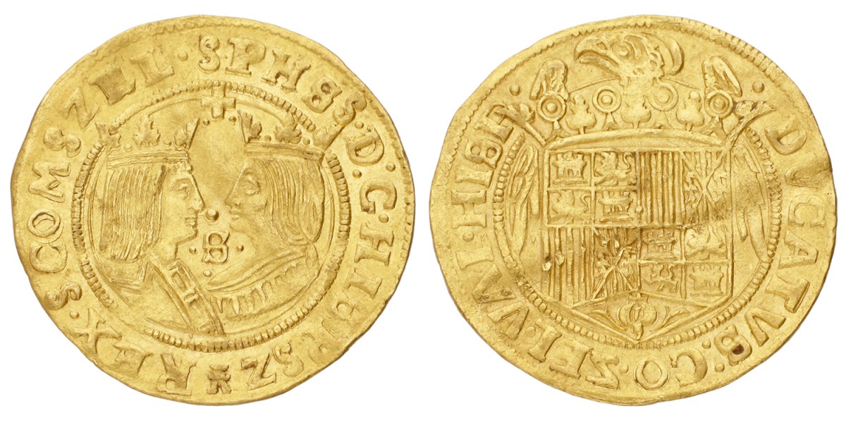 Dubbele Dukaat - Spaans Type. Zeeland. Albert & Isabella. ZJ (1581 - 1583). Zeer Fraai.