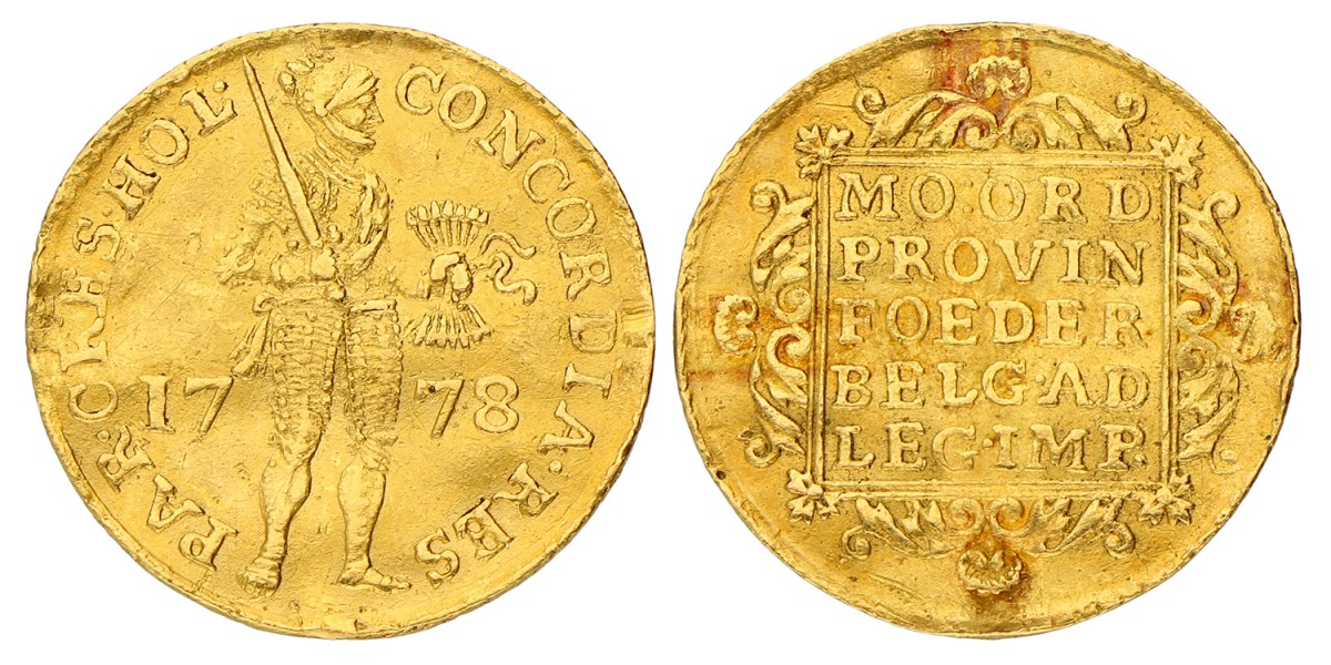 Gouden dukaat. Holland. 1778. Zeer Fraai +.