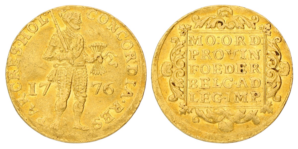 Gouden dukaat. Holland. 1776. Zeer Fraai.