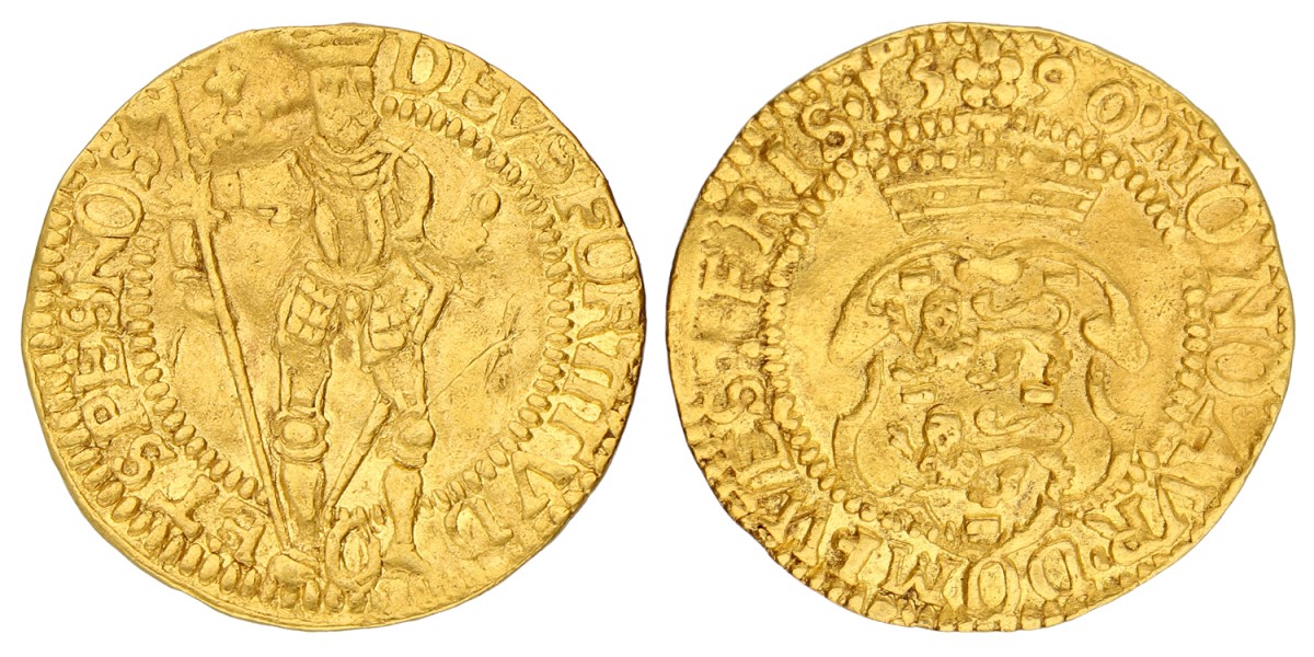 Gouden dukaat - Hongaars type. West-Friesland. 1590. Zeer Fraai.