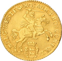 Halve gouden rijder van 7 gulden. West-Friesland. 1761. Zeer Fraai.