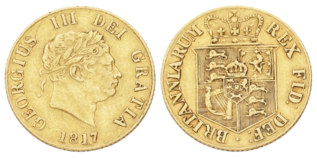 Great Britain. George III. ½ Sovereign. 1817. VF.
