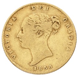 Great Britain. Victoria. ½ Sovereign. 1856. VF -.