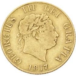 Great Britain. George III. ½ Sovereign. 1817. VF.
