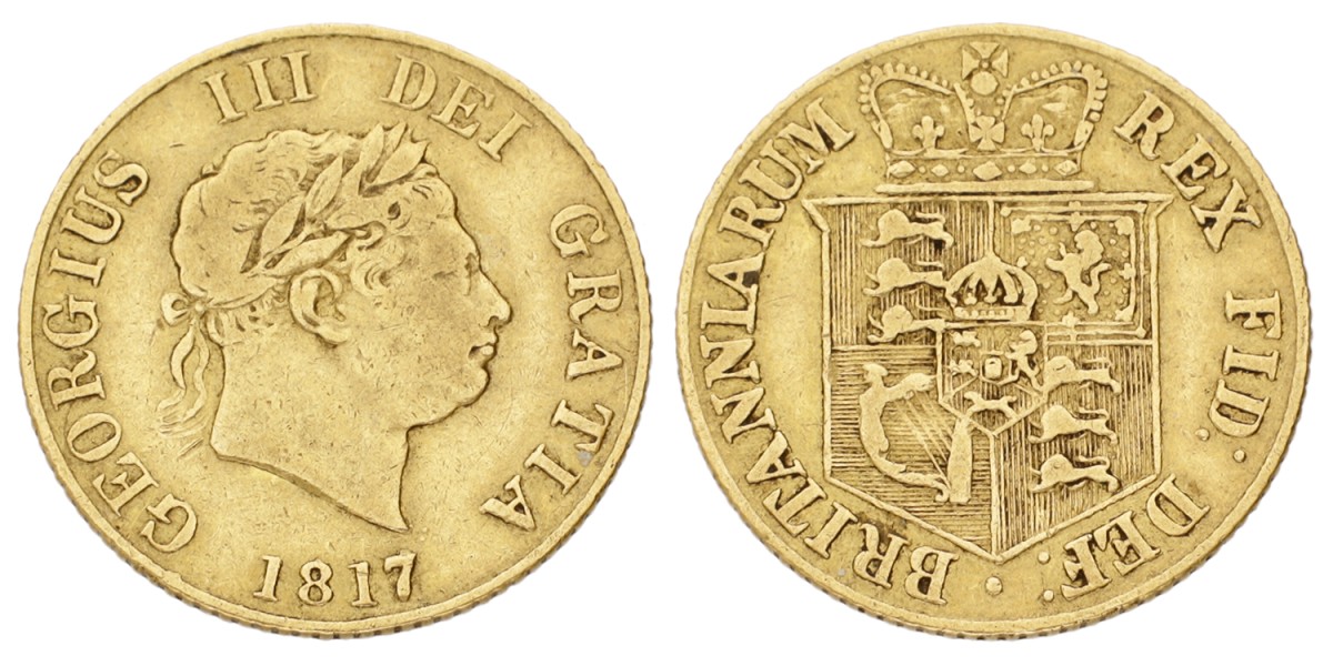 Great Britain. George III. ½ Sovereign. 1817. VF.