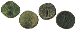 Roman Empire. Hadrianus & Antonius Pius. Lot (4) Dupondius. ND (117 - 168 AD).