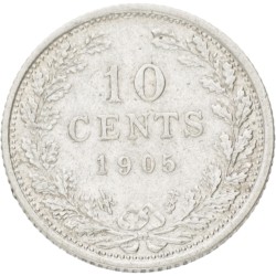 10 Cent. Wilhelmina. 1905. UNC -.