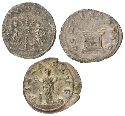 Roman Empire. Trebonianus Gallus & Valerianus I & Valerianus II. Lot (3) Antonianus. ND (251 - 258 AD). F - VF.