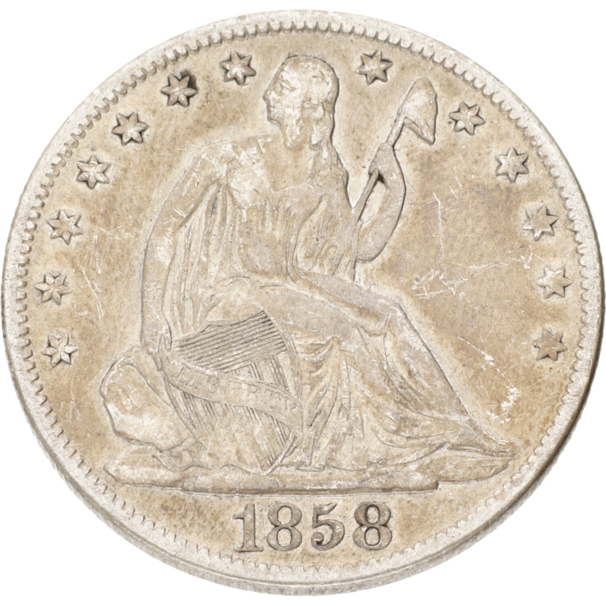 USA. ½ Dollar. 1858 O. VF +.