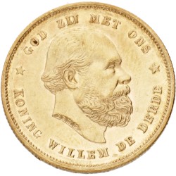 10 Gulden. Willem III. 1879/77. UNC -.