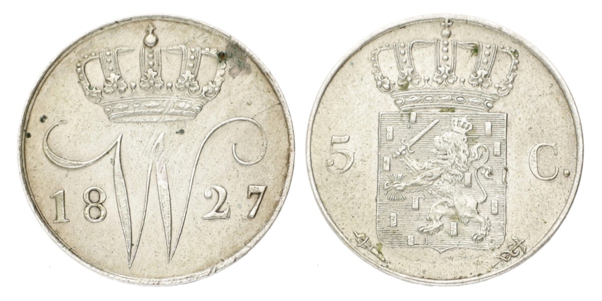 5 Cent. Willem I. 1827/18. Prachtig / UNC.