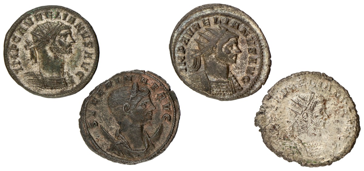 Roman Empire. Aurelianus & Severina. Lot (4) Antoninianus. ND (270 - 275 AD). F - VF.