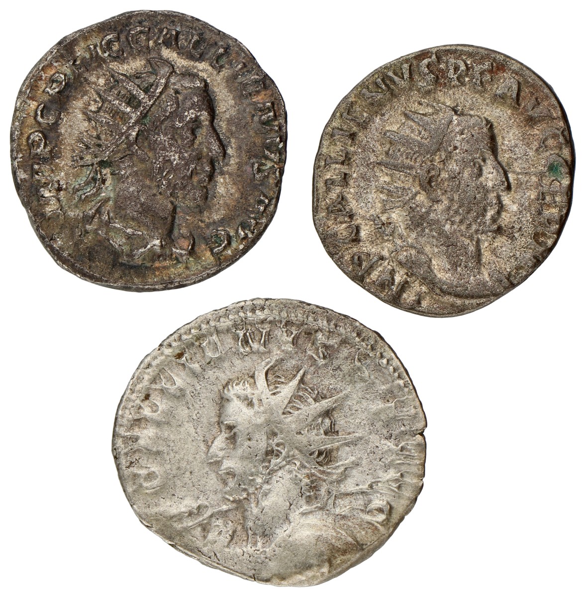 Roman Empire. Gallienus. Lot (3) Antonianus. ND (253 - 268). F - VF.