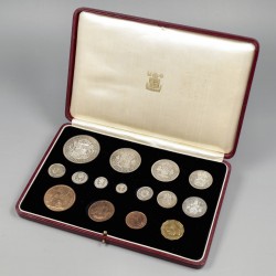 Great Britain. George VI. Specimen coins - PROOF. Crown to Farthing, including Maundy set. 1937. UNC.