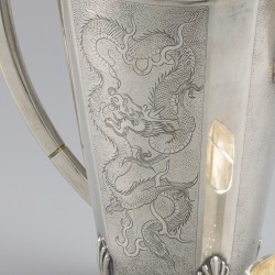 Theepot, Hong Kong, China, Tack Hing Jewelry, 德興首飾, DE XING SHOUSHI / XIONG 雄, zilver.