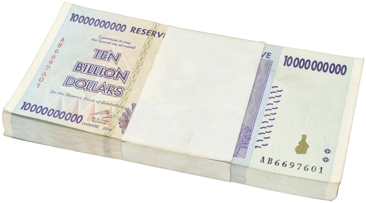 Zimbabwe. Bundle 10000000000 Dollars. Banknotes. Type 2008. - UNC.