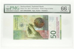 Switzerland. 10/20/50/100/200 Francs. Banknotes. Type 2015-2019. - PMG 66EPQ.